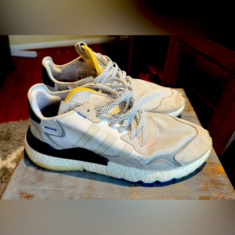 Adidas Men's Athletic Shoes - White, Black, and Yellow